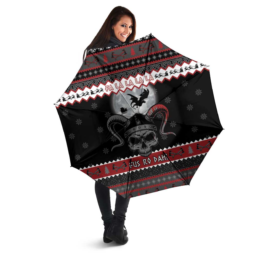 Vikings Christmas Umbrella Fa La La La Fus Ro Dah - Wonder Print Shop