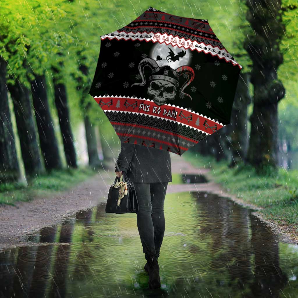 Vikings Christmas Umbrella Fa La La La Fus Ro Dah - Wonder Print Shop