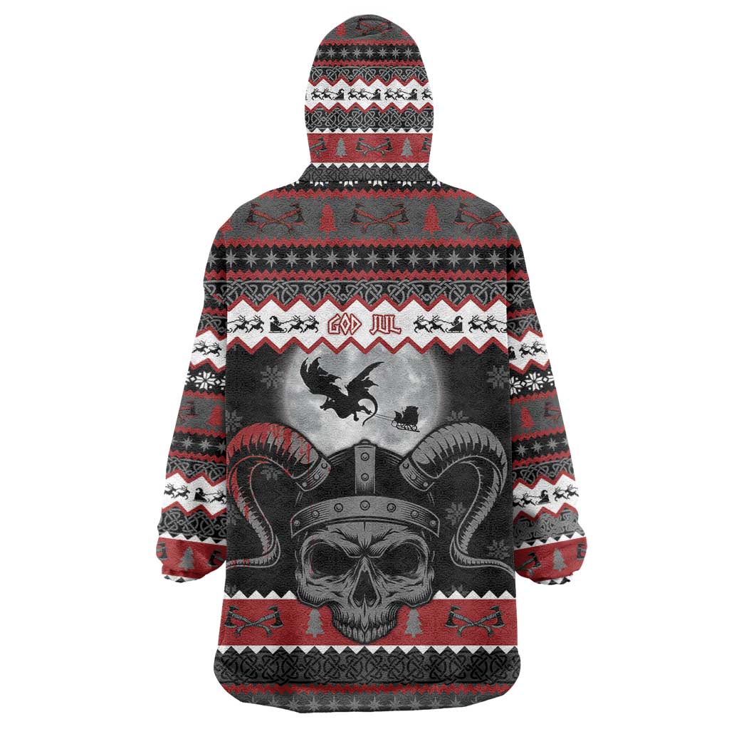 Vikings Christmas Wearable Blanket Hoodie Fa La La La Fus Ro Dah - Wonder Print Shop