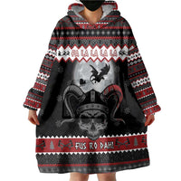 Vikings Christmas Wearable Blanket Hoodie Fa La La La Fus Ro Dah - Wonder Print Shop