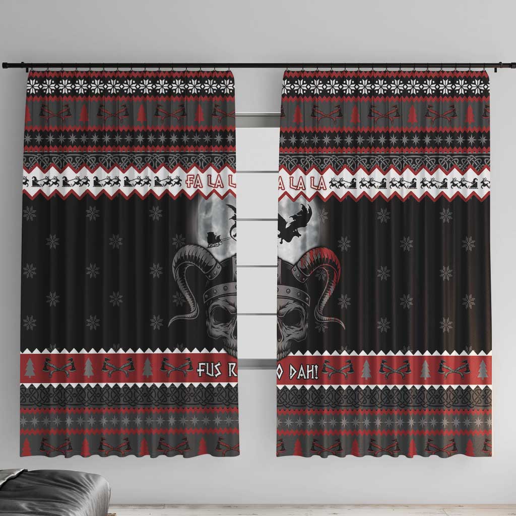 Vikings Christmas Window Curtain Fa La La La Fus Ro Dah - Wonder Print Shop