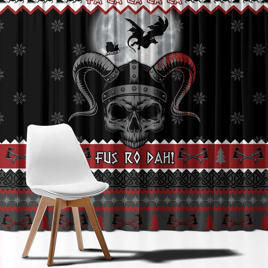 Vikings Christmas Window Curtain Fa La La La Fus Ro Dah - Wonder Print Shop