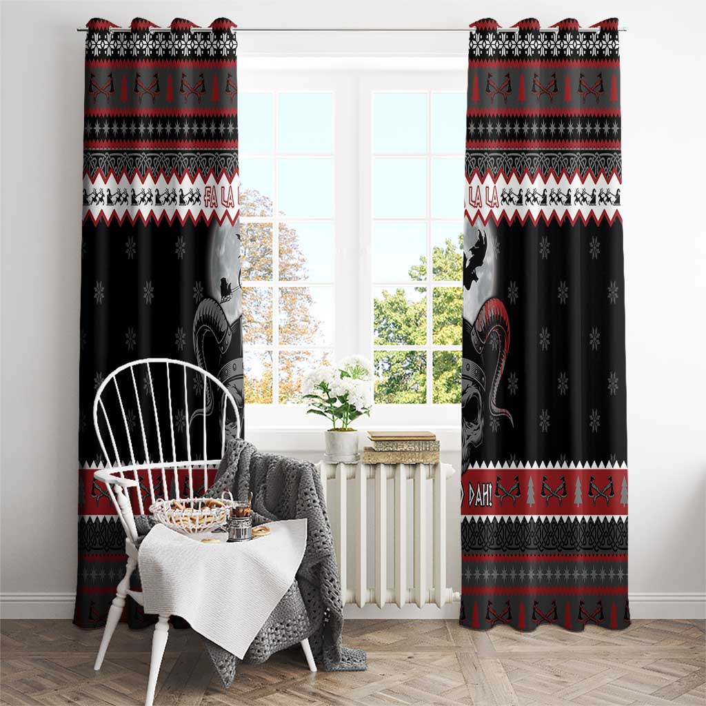 Vikings Christmas Window Curtain Fa La La La Fus Ro Dah - Wonder Print Shop