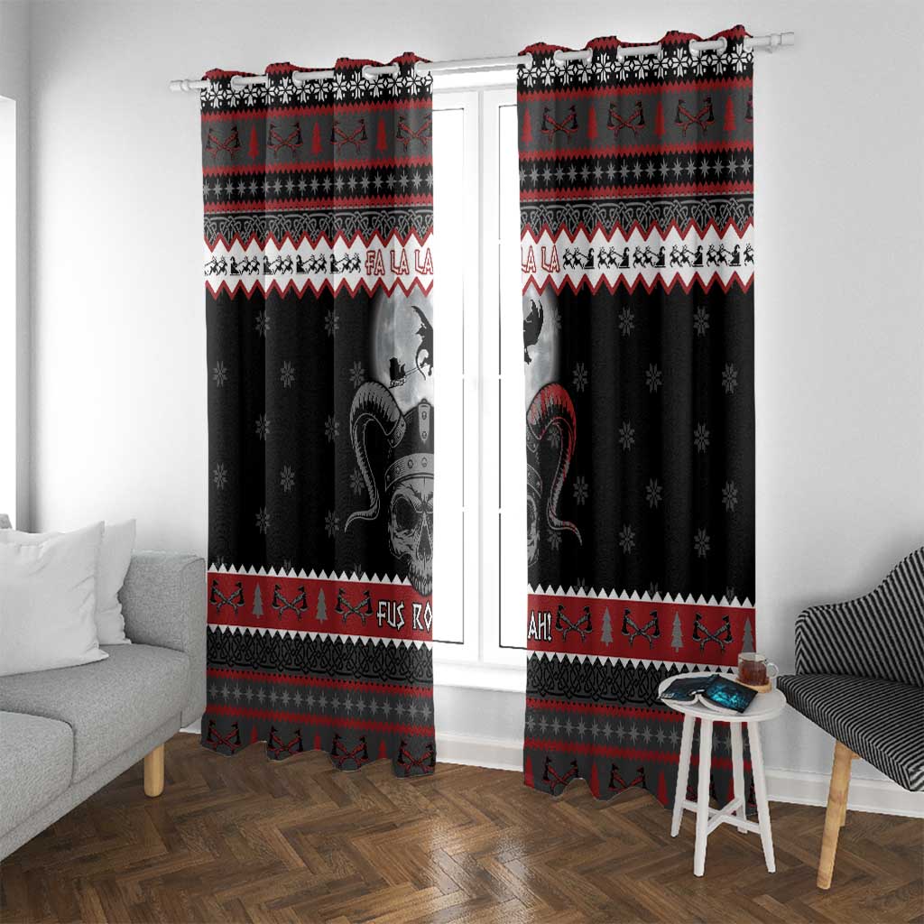 Vikings Christmas Window Curtain Fa La La La Fus Ro Dah - Wonder Print Shop