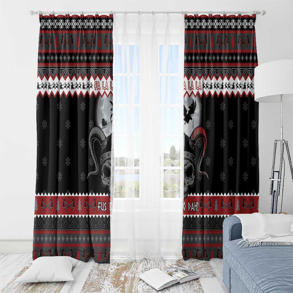 Vikings Christmas Window Curtain Fa La La La Fus Ro Dah - Wonder Print Shop
