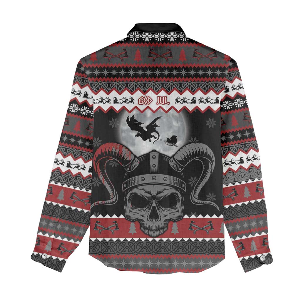 Vikings Christmas Women Casual Shirt Fa La La La Fus Ro Dah - Wonder Print Shop