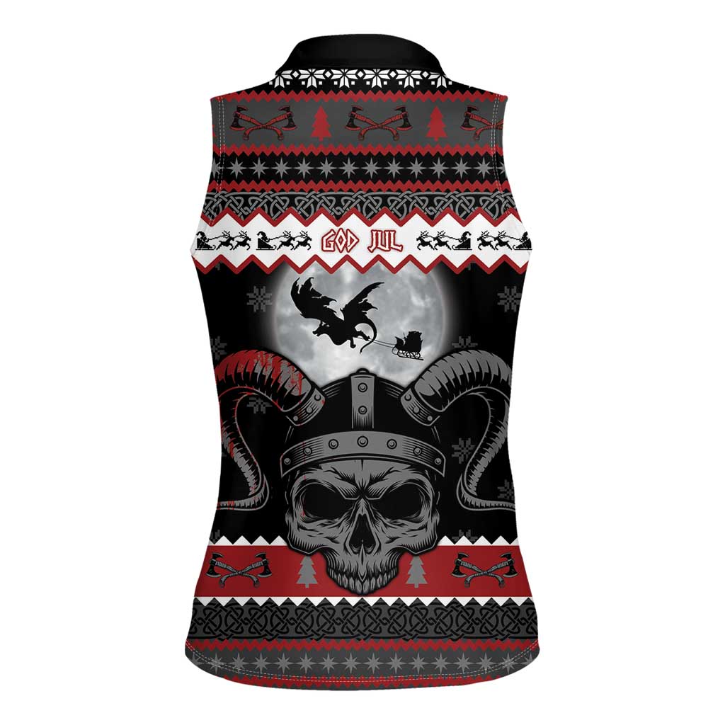 Vikings Christmas Women Sleeveless Polo Shirt Fa La La La Fus Ro Dah - Wonder Print Shop