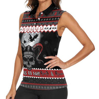 Vikings Christmas Women Sleeveless Polo Shirt Fa La La La Fus Ro Dah - Wonder Print Shop