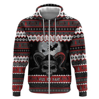 Vikings Christmas Zip Hoodie Fa La La La Fus Ro Dah - Wonder Print Shop