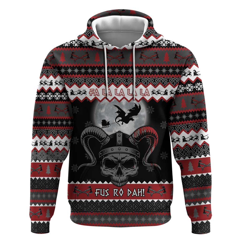 Vikings Christmas Zip Hoodie Fa La La La Fus Ro Dah - Wonder Print Shop