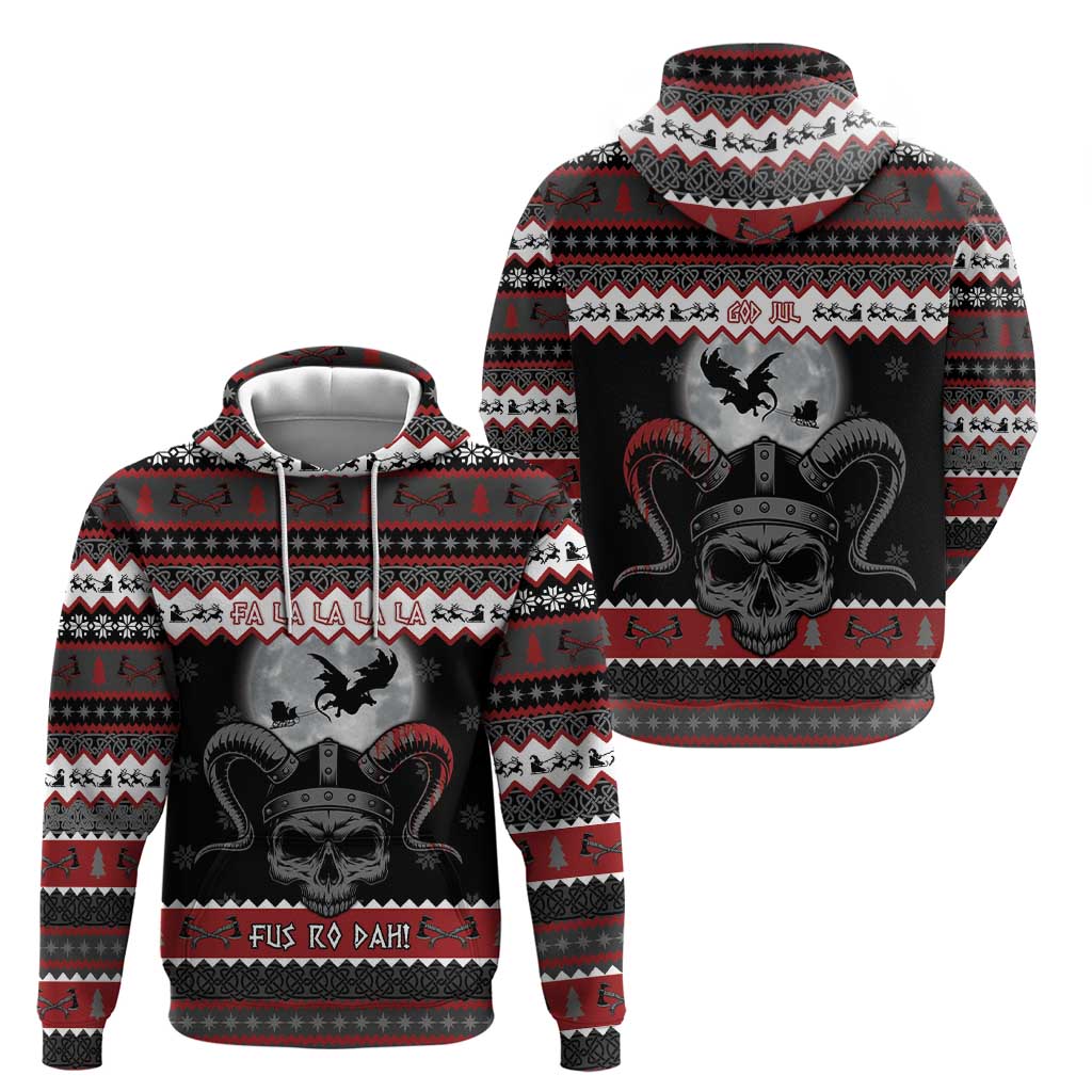Vikings Christmas Zip Hoodie Fa La La La Fus Ro Dah - Wonder Print Shop