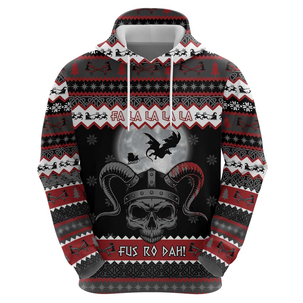 Vikings Christmas Zip Hoodie Fa La La La Fus Ro Dah - Wonder Print Shop