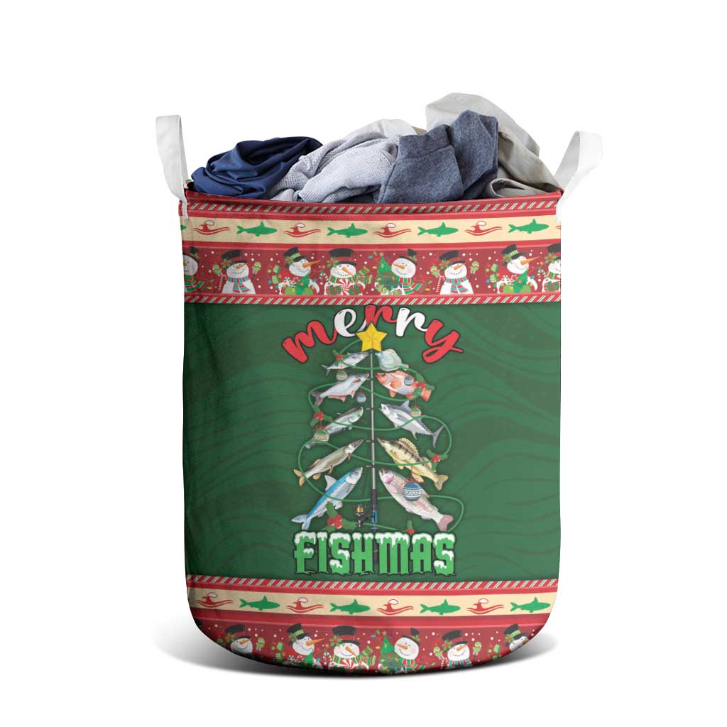 Fishing Christmas Laundry Basket Merry Fishmas - Wonder Print Shop