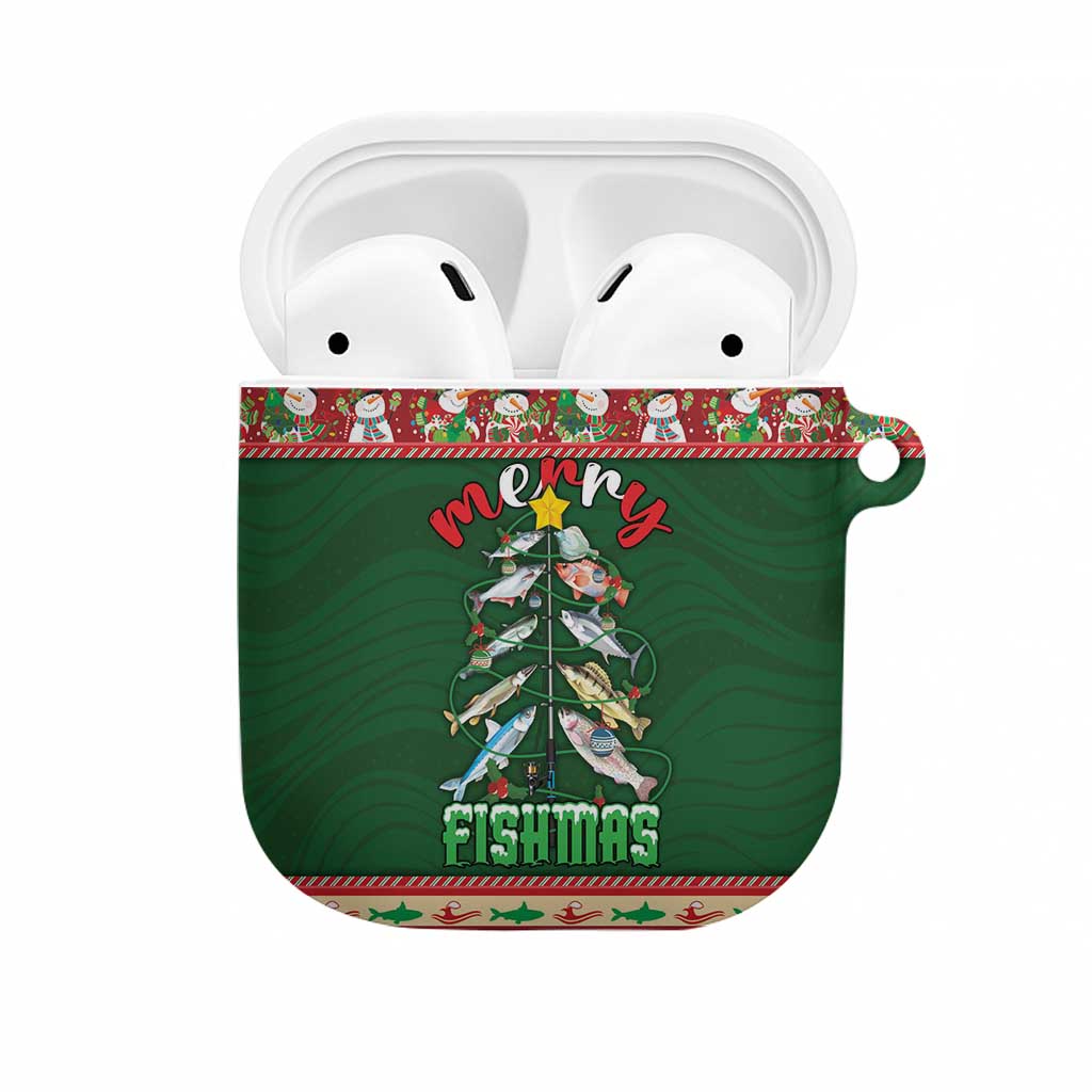 Fishing Christmas AirPods Case Merry Fishmas - Wonder Print Shop