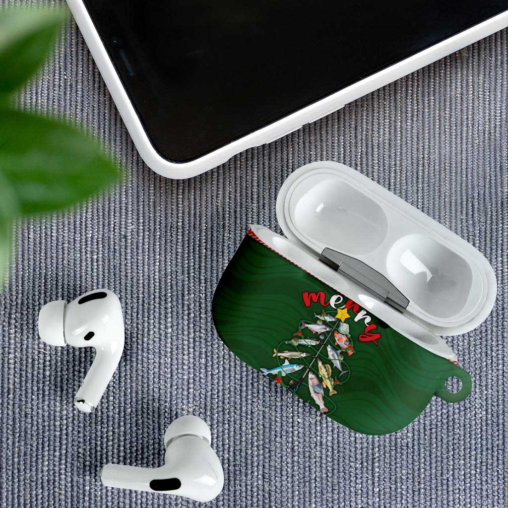 Fishing Christmas AirPods Case Merry Fishmas - Wonder Print Shop