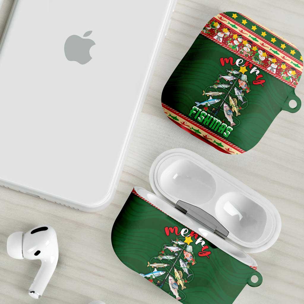 Fishing Christmas AirPods Case Merry Fishmas - Wonder Print Shop