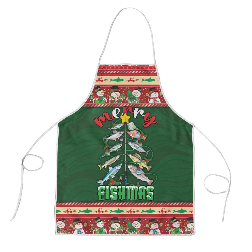 Fishing Christmas Apron Merry Fishmas - Wonder Print Shop