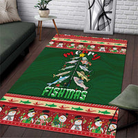 Fishing Christmas Area Rug Merry Fishmas - Wonder Print Shop