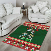 Fishing Christmas Area Rug Merry Fishmas - Wonder Print Shop