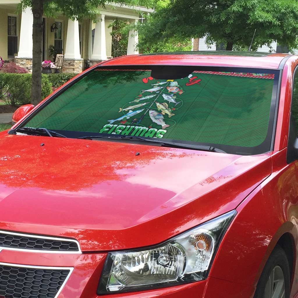 Fishing Christmas Auto Sun Shade Merry Fishmas - Wonder Print Shop