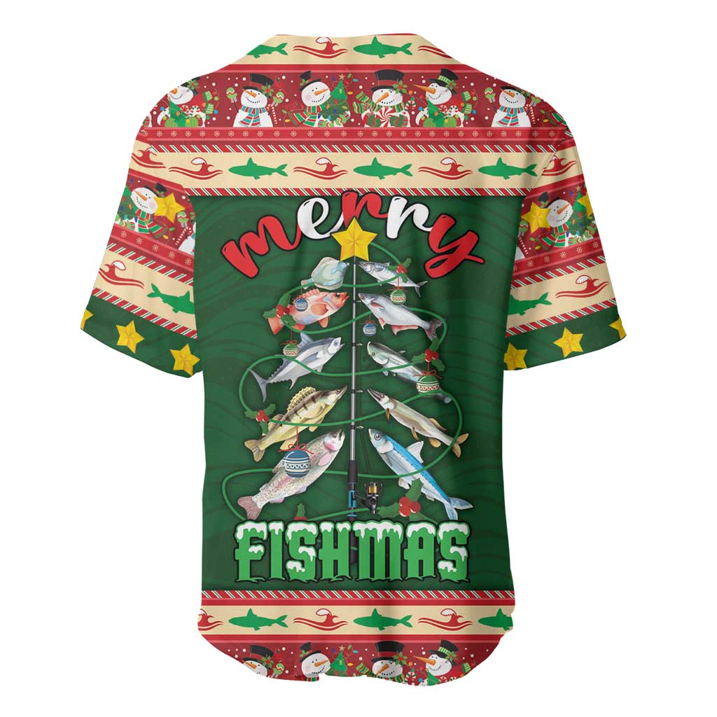 Fishing Christmas Baseball Jersey Merry Fishmas - Wonder Print Shop