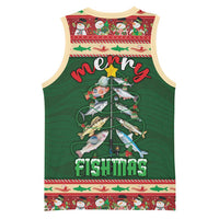 Fishing Christmas Basketball Jersey Merry Fishmas - Wonder Print Shop