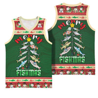 Fishing Christmas Basketball Jersey Merry Fishmas - Wonder Print Shop