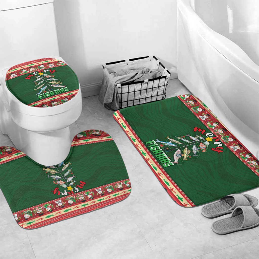 Fishing Christmas Bathroom Set Merry Fishmas - Wonder Print Shop