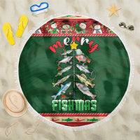 Fishing Christmas Beach Blanket Merry Fishmas - Wonder Print Shop