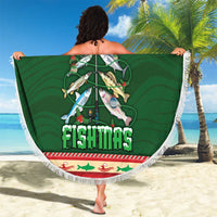 Fishing Christmas Beach Blanket Merry Fishmas - Wonder Print Shop