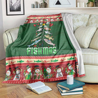 Fishing Christmas Blanket Merry Fishmas - Wonder Print Shop