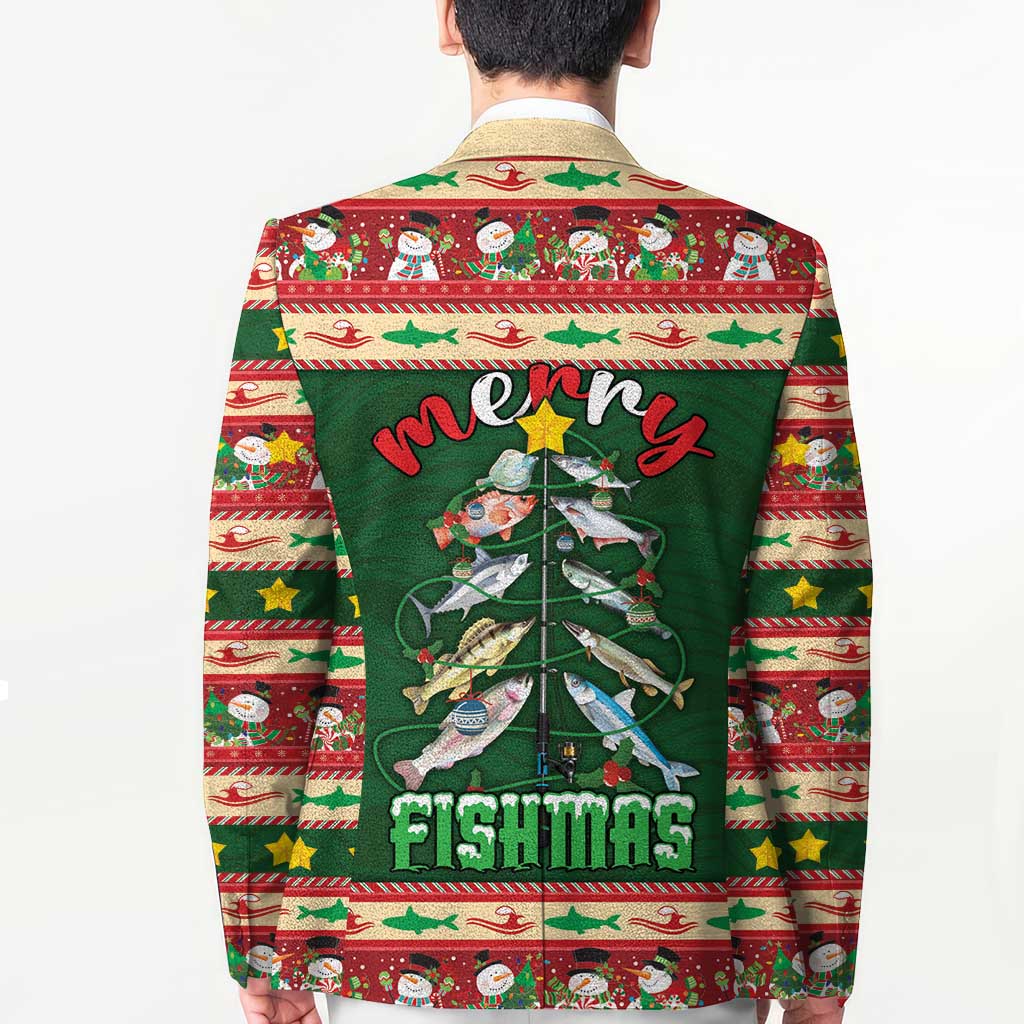 Fishing Christmas Blazer Merry Fishmas - Wonder Print Shop