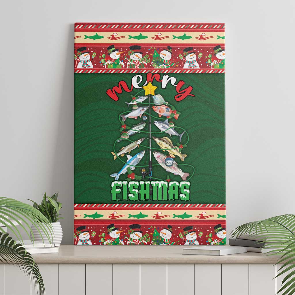 Fishing Christmas Canvas Wall Art Merry Fishmas - Wonder Print Shop