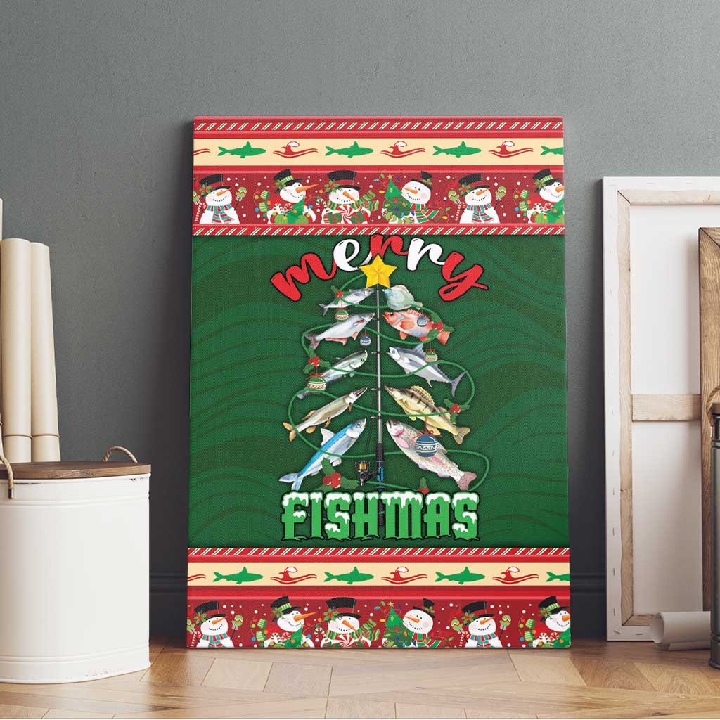 Fishing Christmas Canvas Wall Art Merry Fishmas - Wonder Print Shop