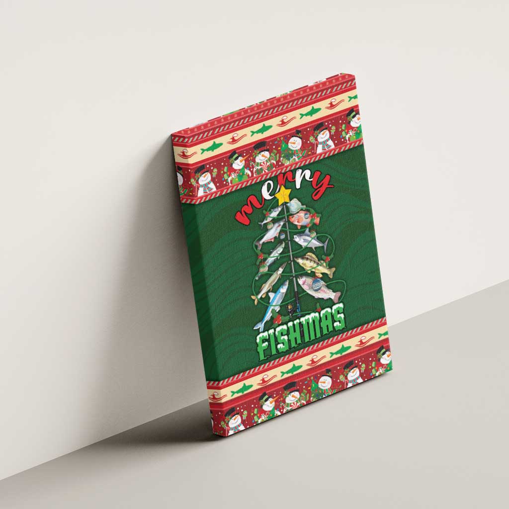 Fishing Christmas Canvas Wall Art Merry Fishmas - Wonder Print Shop