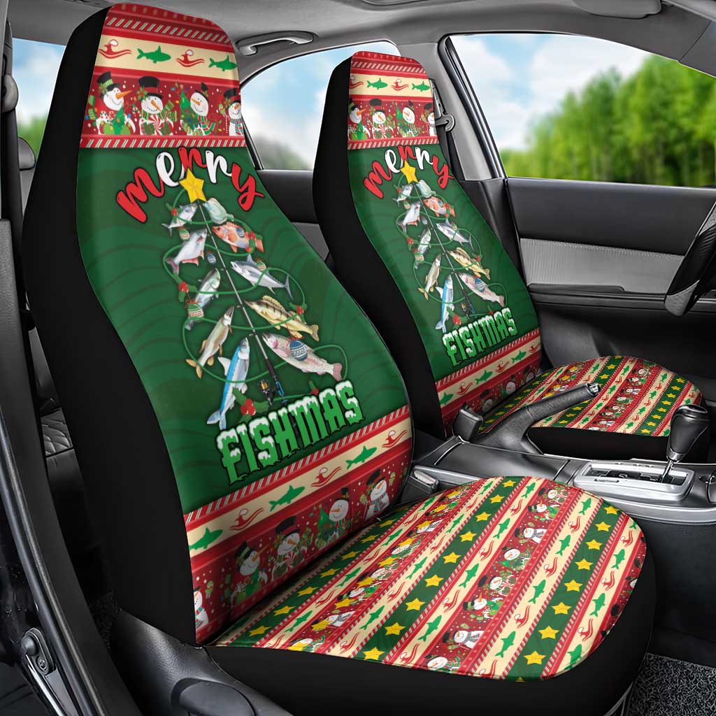 Fishing Christmas Car Seat Cover Merry Fishmas - Wonder Print Shop