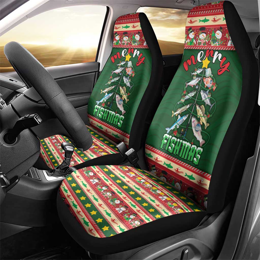 Fishing Christmas Car Seat Cover Merry Fishmas - Wonder Print Shop