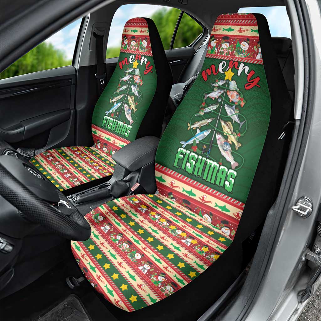 Fishing Christmas Car Seat Cover Merry Fishmas - Wonder Print Shop