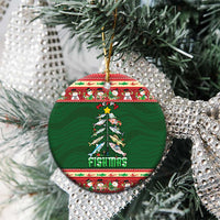 Fishing Christmas Ceramic Ornament Merry Fishmas - Wonder Print Shop