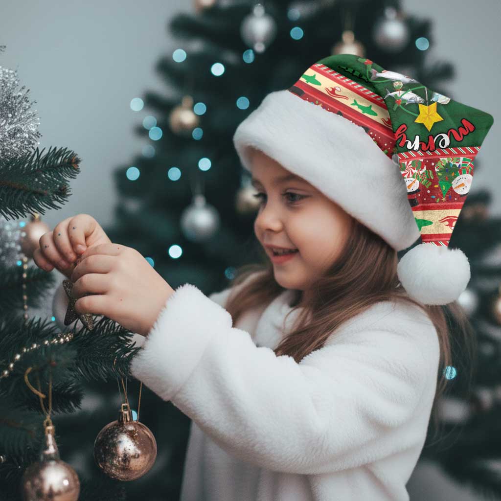 Fishing Christmas Santa Hat Merry Fishmas - Wonder Print Shop