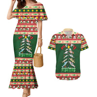 Fishing Christmas Couples Matching Mermaid Dress and Hawaiian Shirt Merry Fishmas - Wonder Print Shop