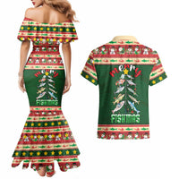 Fishing Christmas Couples Matching Mermaid Dress and Hawaiian Shirt Merry Fishmas - Wonder Print Shop