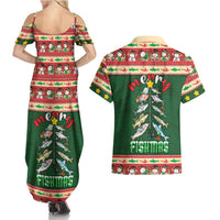 Fishing Christmas Couples Matching Summer Maxi Dress and Hawaiian Shirt Merry Fishmas - Wonder Print Shop