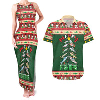 Fishing Christmas Couples Matching Tank Maxi Dress and Hawaiian Shirt Merry Fishmas - Wonder Print Shop