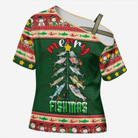 Fishing Christmas Cross Shoulder Shirt Merry Fishmas - Wonder Print Shop