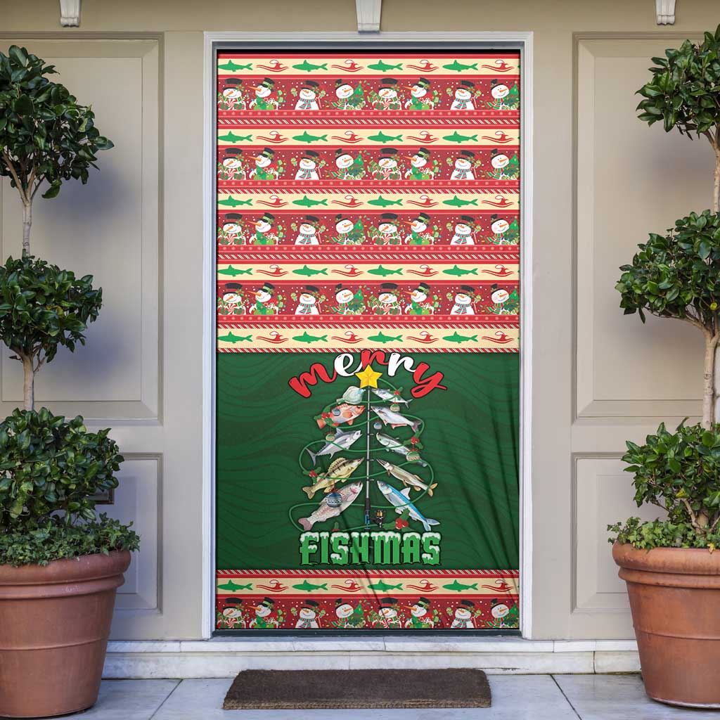 Fishing Christmas Door Cover Merry Fishmas - Wonder Print Shop