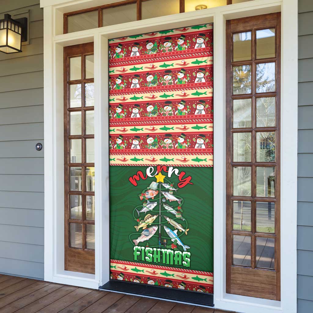 Fishing Christmas Door Cover Merry Fishmas - Wonder Print Shop