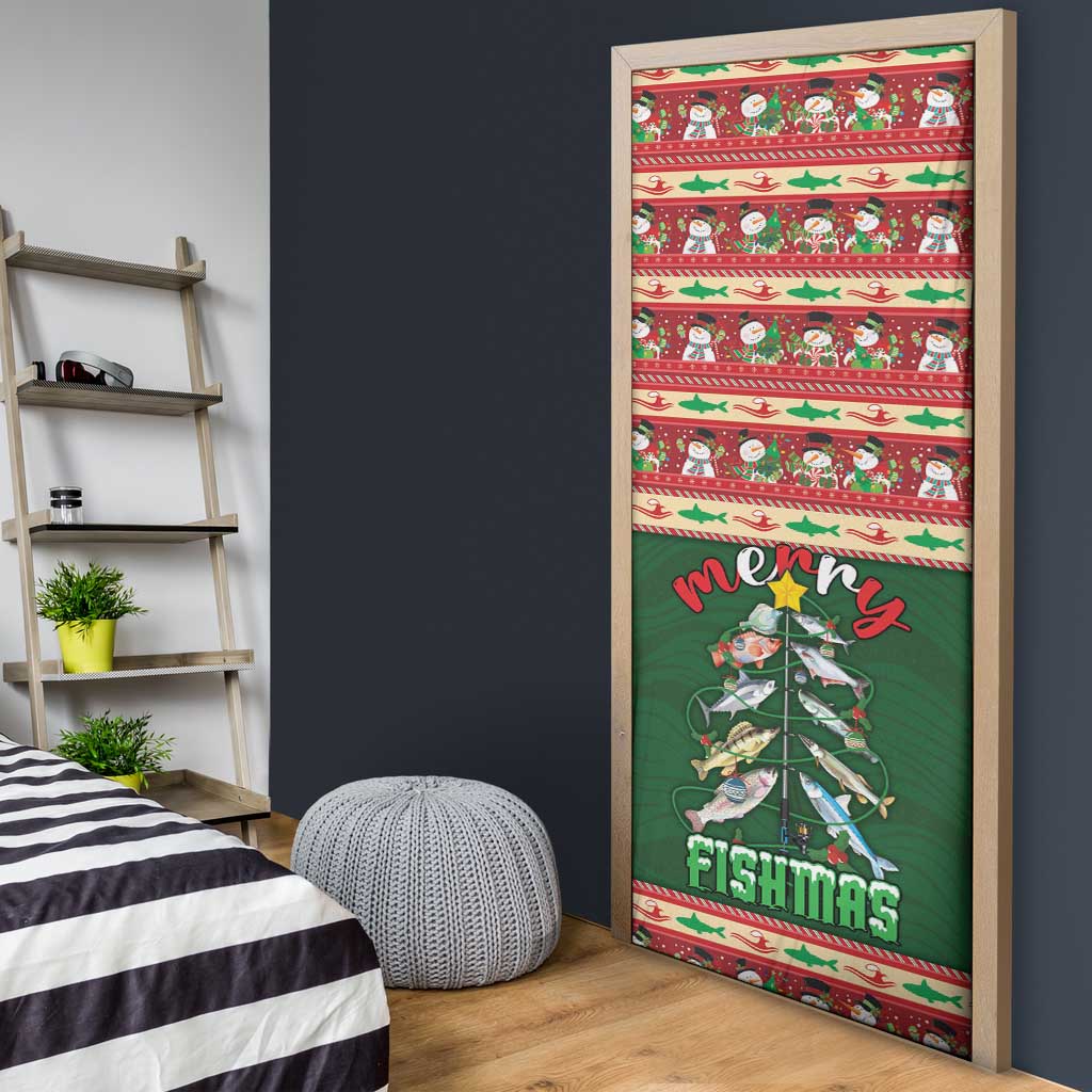Fishing Christmas Door Cover Merry Fishmas - Wonder Print Shop