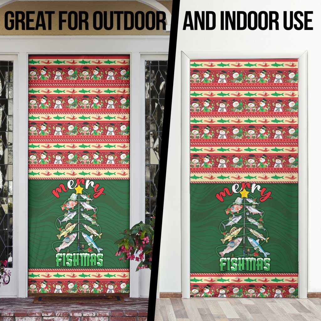 Fishing Christmas Door Cover Merry Fishmas - Wonder Print Shop