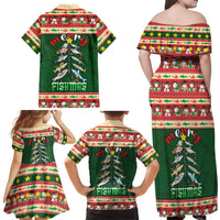 Fishing Christmas Family Matching Off Shoulder Maxi Dress and Hawaiian Shirt Merry Fishmas - Wonder Print Shop